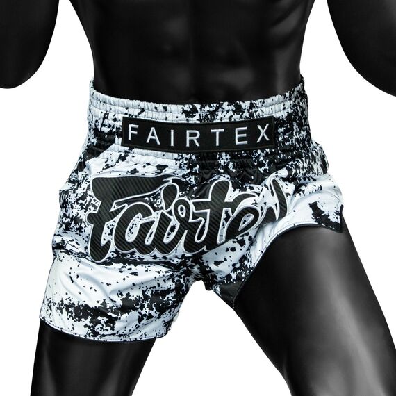 Muay Thai Shorts Fairtex Grunge, Bekleidungsgrösse: M, Farbe: Weiss, 5 image