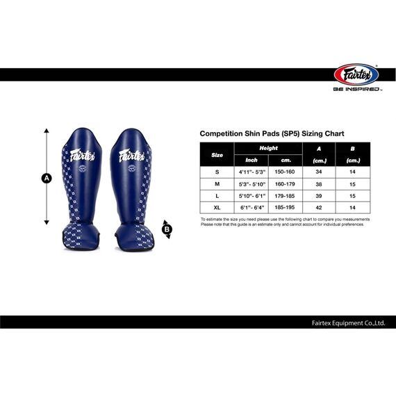 Shin guards Fairtex SP5 Compétition, Size: XL, Colour: Blue, 3 image