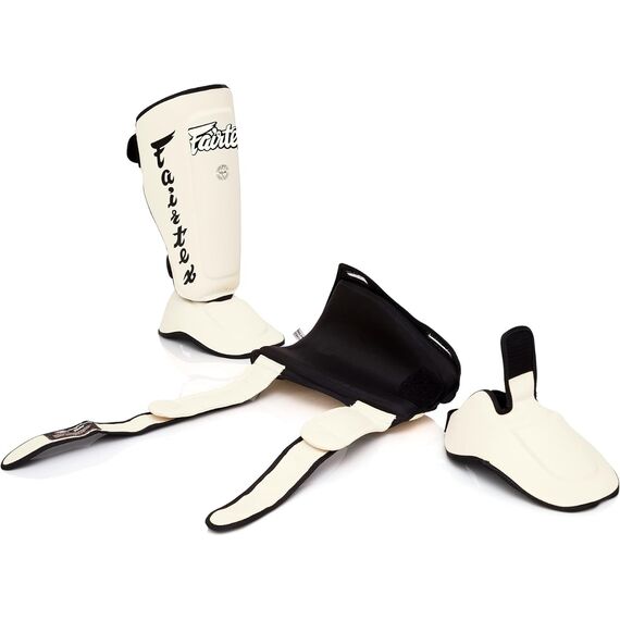 Protèges-Tibias Fairtex SP7 Twister Détachable, Taille: S, Couleur: Blanc, 4 image