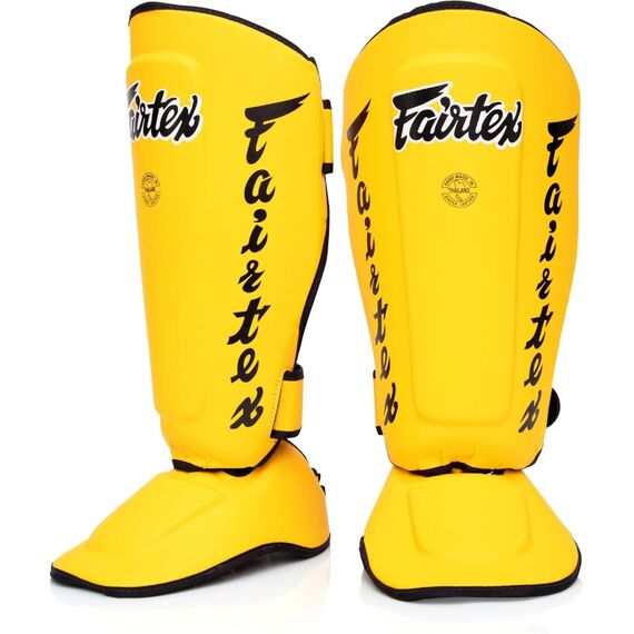 Protèges-Tibias Fairtex SP7 Twister Détachable, Taille: L, Couleur: Jaune