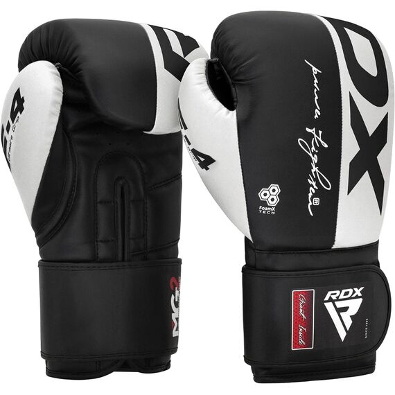 Boxing Gloves Rex F4 White/Black-10OZ, Colour: Weiss, OZ: 10oz