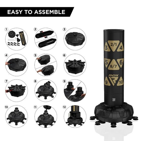 Free Standing Target Black+ Bag Mitts, Colour: Gold, Length: 1.8m, 6 image