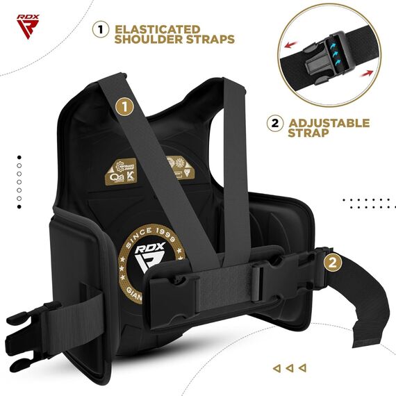 Chest Guard F6 Matte Golden-L/XL, Colour: Schwarz, Size: L-XL, 4 image