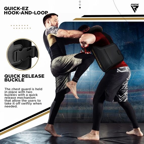 Chest Guard F6 Matte Golden-L/XL, Colour: Schwarz, Size: L-XL, 6 image