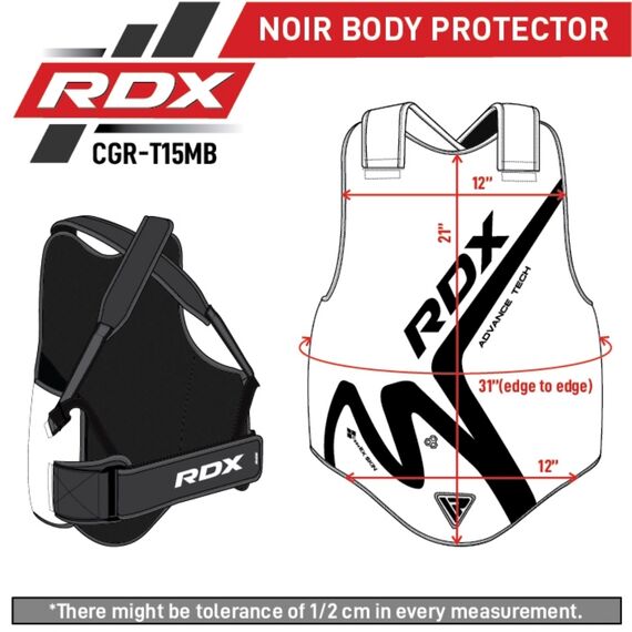 Chest Guard T-15 Matte Black, Colour: Schwarz, 2 image