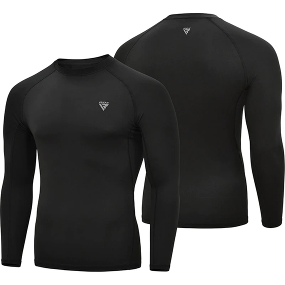 T-Shirt de compression T15 Rashguard manches longues, Taille: S, Couleur: Noir, 3 image