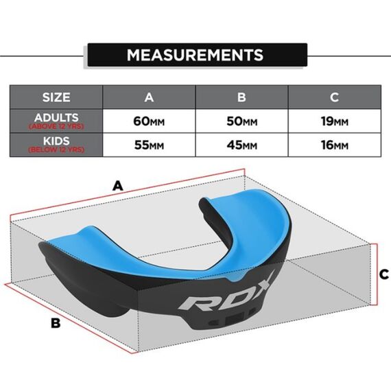 RDX Mouth Guard Junior below 12 years, Colour: Blue, 4 image