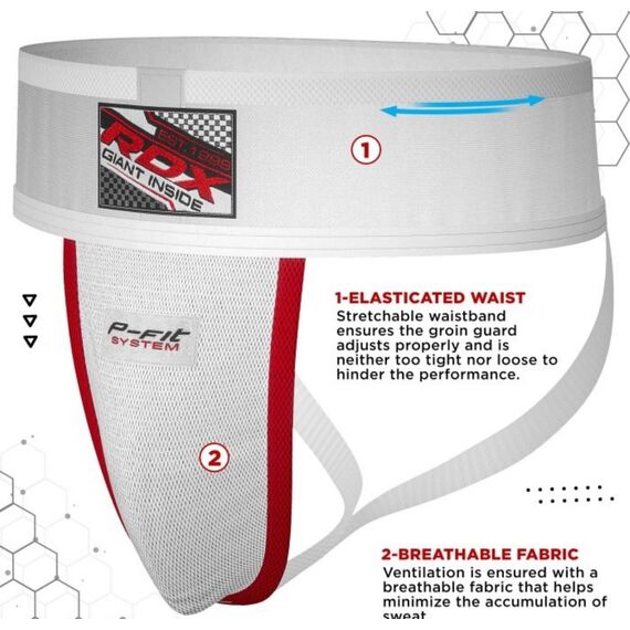 RDX H1 Coquille Supporter – Protection Ultime pour Combattants, Size: M, Colour: Weiss, 2 image