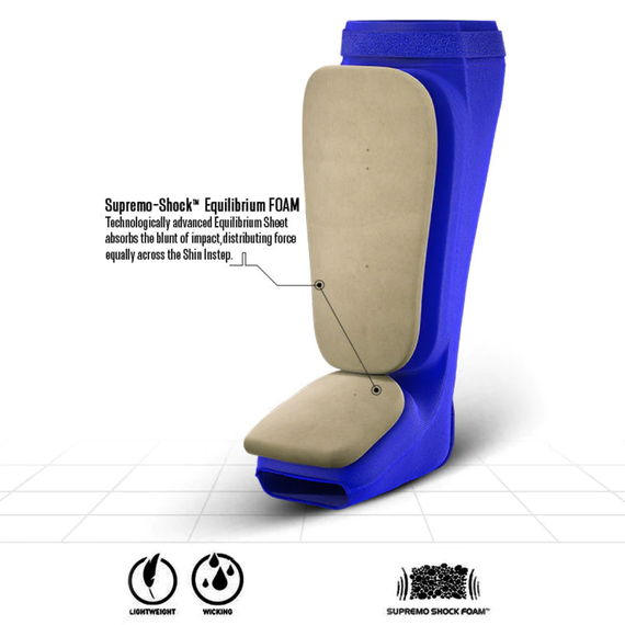 Hosiery Shin Instep Foam Blue/White-L, Size: L, Colour: Blue, 2 image