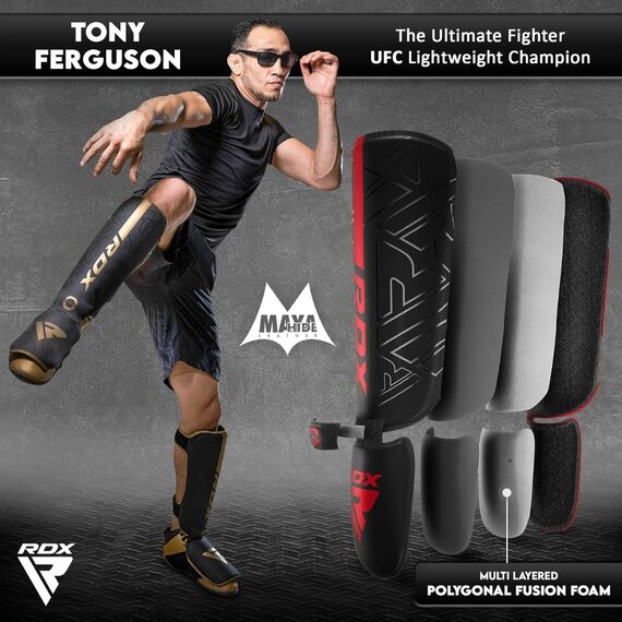 Shin Instep F6 Matte Red-S, Size: S, Colour: Schwarz, 3 image