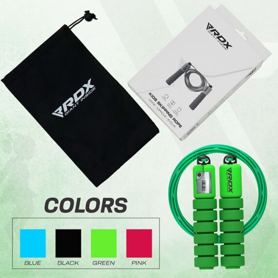 Skipping Rope Kids Plastic Abs Green-10Ft (17583), Colour: Green, Length: 3.10m, 6 image