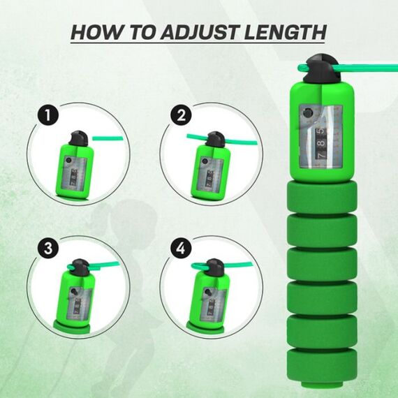 Skipping Rope Kids Plastic Abs Green-10Ft (17583), Colour: Green, Length: 3.10m, 7 image