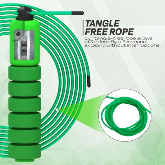 Skipping Rope Kids Plastic Abs Green-10Ft (17583), Colour: Green, Length: 3.10m, 8 image