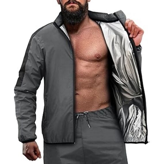 Tenue de Sudation C1 Pour la Perte de Poids, Taille: 2XL, Couleur: Gris