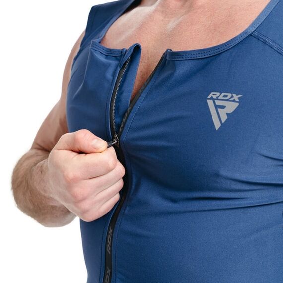 RDX Men's Sweat Jacket For Weight Loss, Size: L, Colour: Blue, 6 image