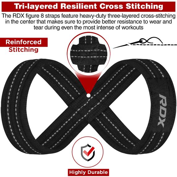 RDX Gym Lifting Cotton Straps, Size: L, Colour: Grey, 6 image