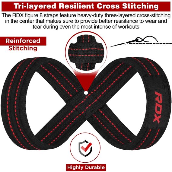 RDX Gym Lifting Cotton Straps, Size: M, Colour: Rot, 8 image