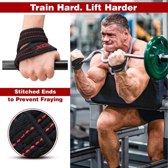 RDX Gym Lifting Cotton Straps, Size: M, Colour: Rot, 7 image