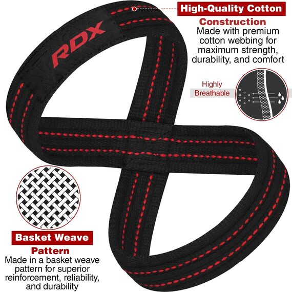 RDX Gym Lifting Cotton Straps, Size: M, Colour: Rot, 6 image