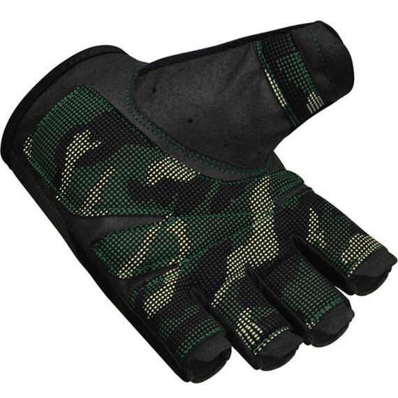 Gym Training Gloves T2 Half Army Green-M, Colour: Green, Size: M, 3 image