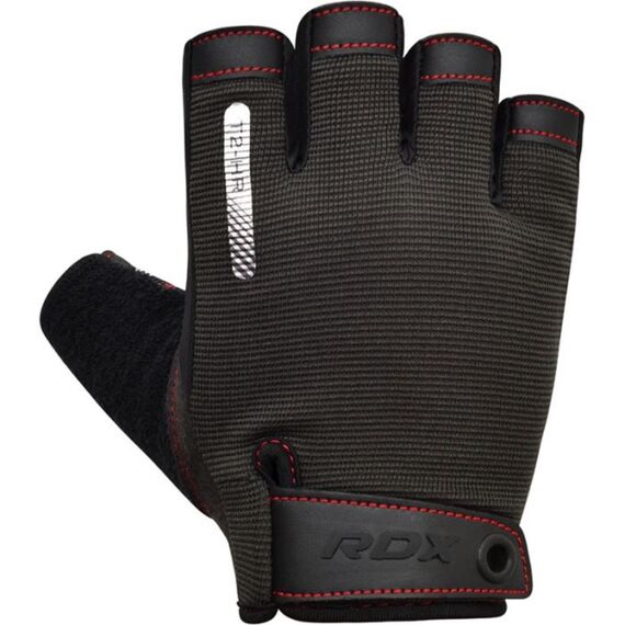 Gym Training Gloves T2 Half Red-L, Colour: Schwarz, Size: L, 2 image