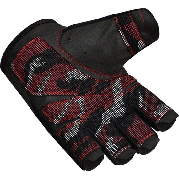 Gym Training Gloves T2 Half Red-L, Colour: Schwarz, Size: L, 3 image