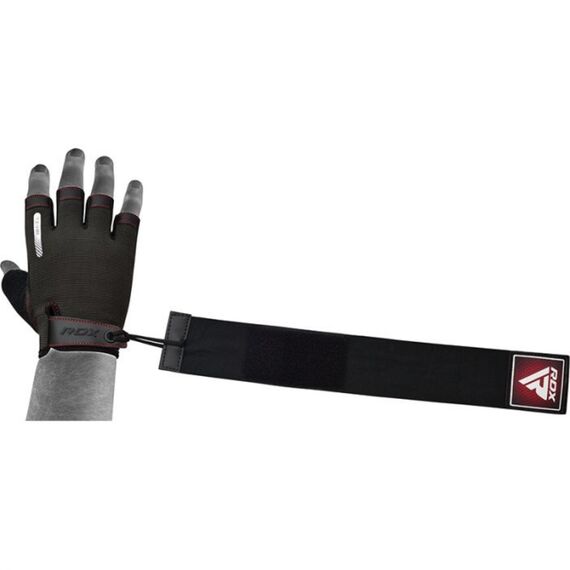 Gym Training Gloves T2 Half Red-L, Colour: Schwarz, Size: L, 5 image