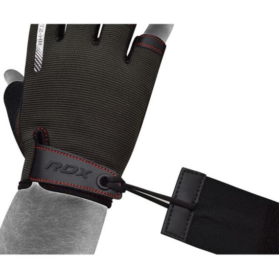 Gym Training Gloves T2 Half Red-L, Colour: Schwarz, Size: L, 6 image