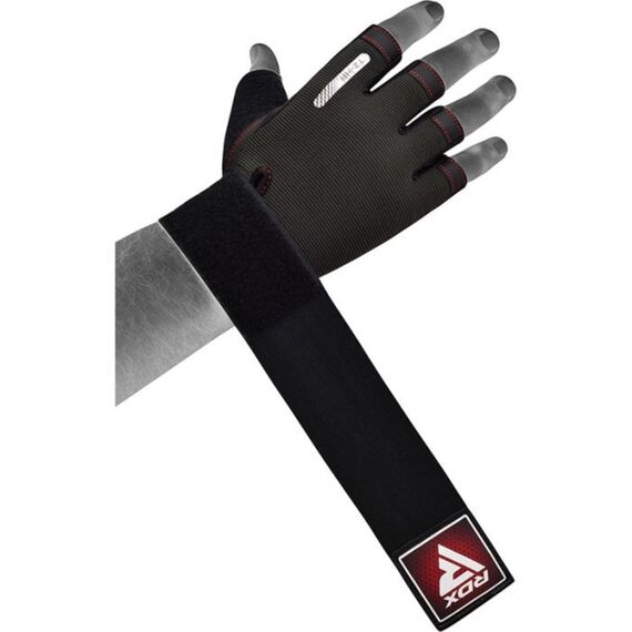 Gym Training Gloves T2 Half Red-L, Colour: Schwarz, Size: L, 7 image