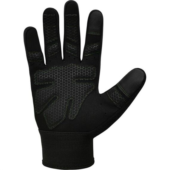 Gym Weight Lifting Gloves W1 Full Army Green, Colour: Green, Size: L, 3 image