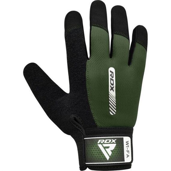 Gym Weight Lifting Gloves W1 Full Army Green, Colour: Green, Size: L, 8 image