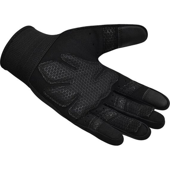 Gym Weight Lifting Gloves W1 Full Black, Size: XL, Colour: Schwarz, 7 image