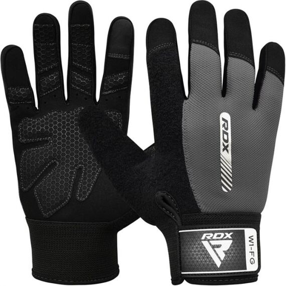 Gym Weight Lifting Gloves W1 Full Gray, Colour: Grey, Size: S