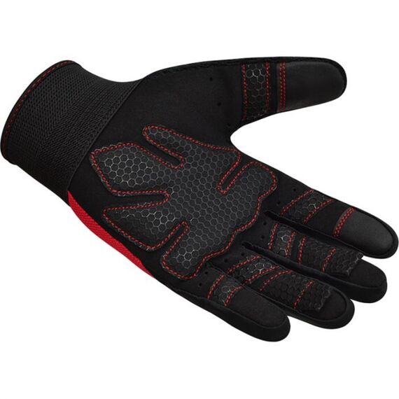 Gym Weight Lifting Gloves W1 Full Red, Colour: Rot, Size: M, 6 image