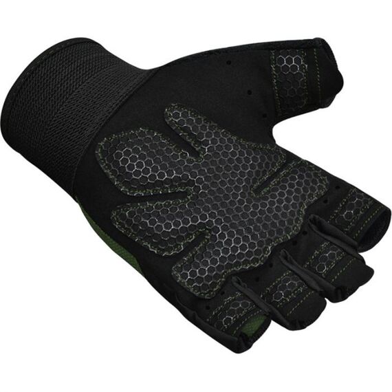 Gym Weight Lifting Gloves W1 Half, Colour: Green, Size: L, 7 image