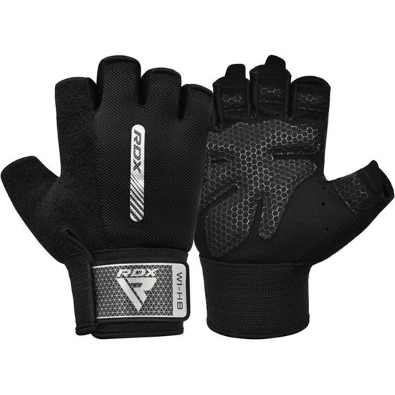 Gym Weight Lifting Gloves W1 Half, Colour: Schwarz, Size: L, 4 image