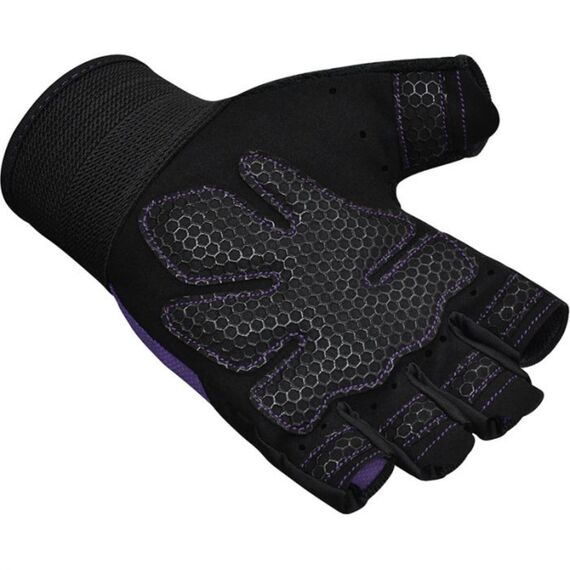 Gym Weight Lifting Gloves W1 Half, Colour: Violett, Size: L, 4 image