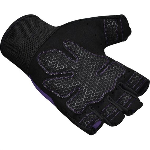 Gym Weight Lifting Gloves W1 Half, Colour: Violett, Size: S, 4 image