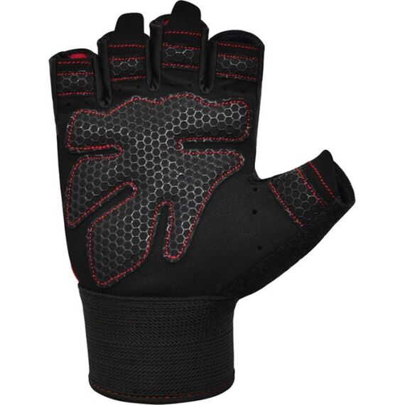 Gym Weight Lifting Gloves W1 Half, Colour: Rot, Size: L, 3 image