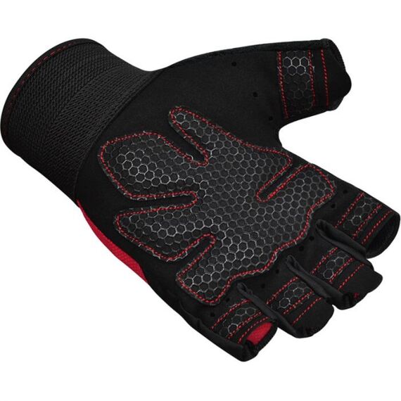 Gym Weight Lifting Gloves W1 Half, Colour: Rot, Size: L, 7 image