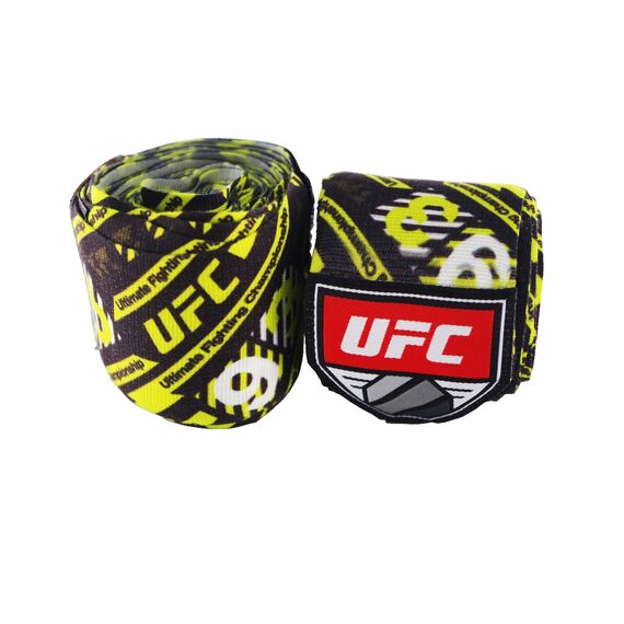 UFC Pattered Hand Wrap, Colour: Yellow, Length: 4.5m