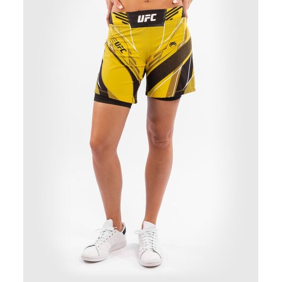 Short de combat UFC Authentic Fight Night - Coupe Longue, Couleur: Jaune, Taille ne pas utiliser: S