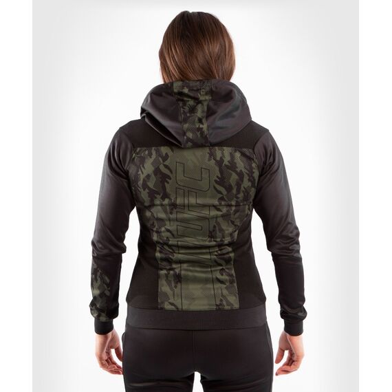 UFC Authentic Fight Week Women's Zip Hoodie, Size: M, Colour: Khaki, Size: M, 2 image
