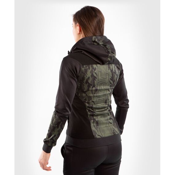 UFC Authentic Fight Week Women's Zip Hoodie, Size: M, Colour: Khaki, Size: M, 7 image