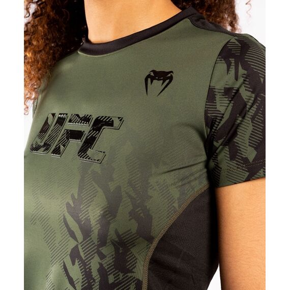 UFC Authentic Fight Week Women's Performance Short Sleeve T-shirt, Size: M, Colour: Khaki, Size: M, 2 image
