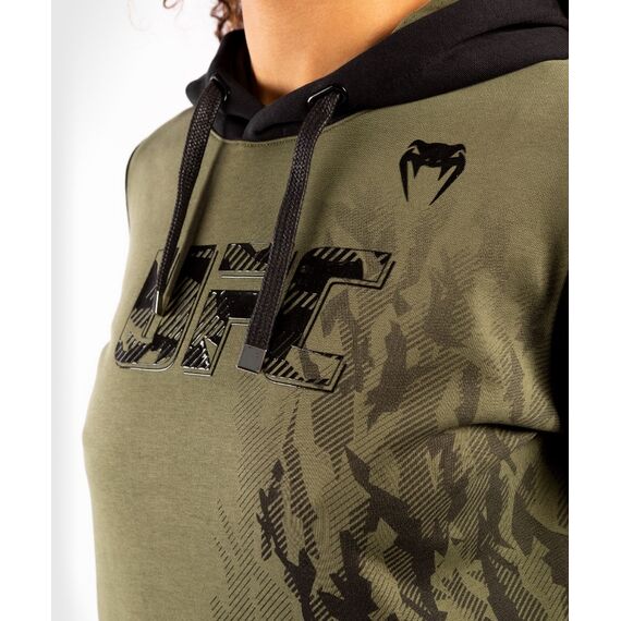 UFC Authentic Fight Week Women's Pullover Hoodie, Colour: Khaki, Size: M, 3 image
