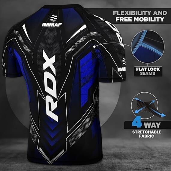 Compression Rash Guard IMMAF, Size: L, Colour: Blue, 5 image