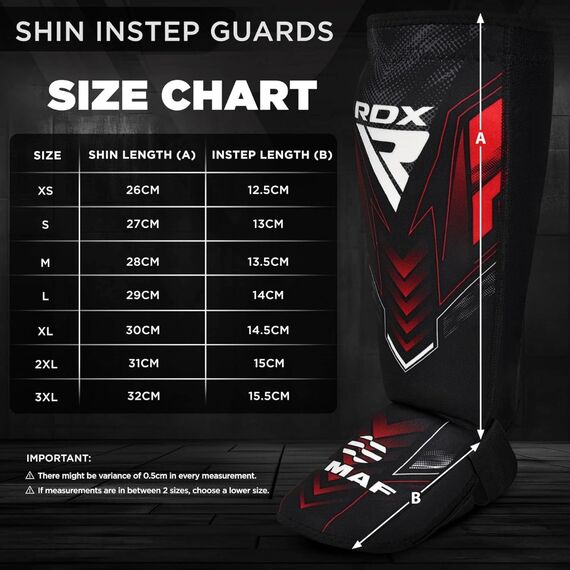 Neoprene Shin Instep IMMAF, Taille: L, Couleur: Rouge, 6 image