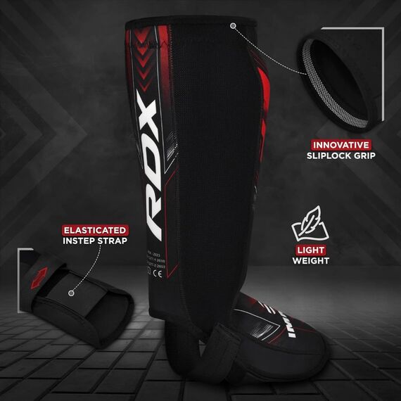 Neoprene Shin Instep IMMAF, Taille: L, Couleur: Rouge, 4 image