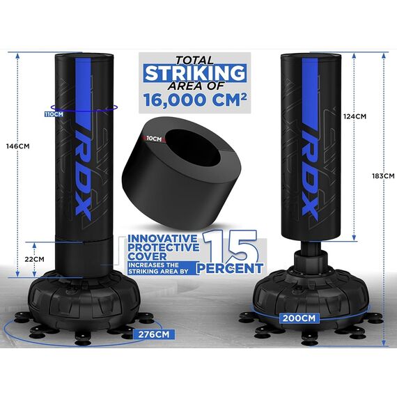 Kara Freestanding Punching Bag, Colour: Blue, Length: 1.8m, 2 image